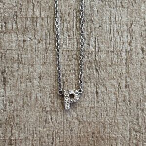 Sterling Silver Mini Initial "P" Necklace